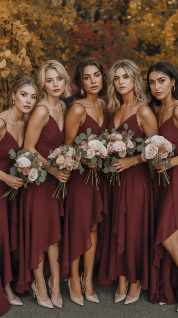 How to Style and Accessorize Wine Bridesmaid Dresses