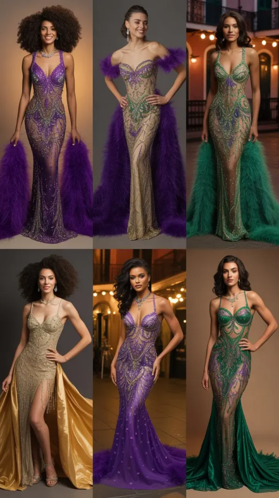 Custom Beaded Mardi Gras Gown