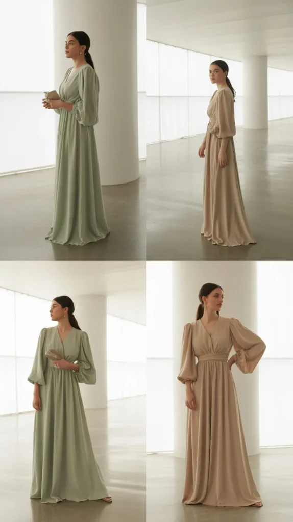 Bishop Sleeve Bridesmaid Dresses