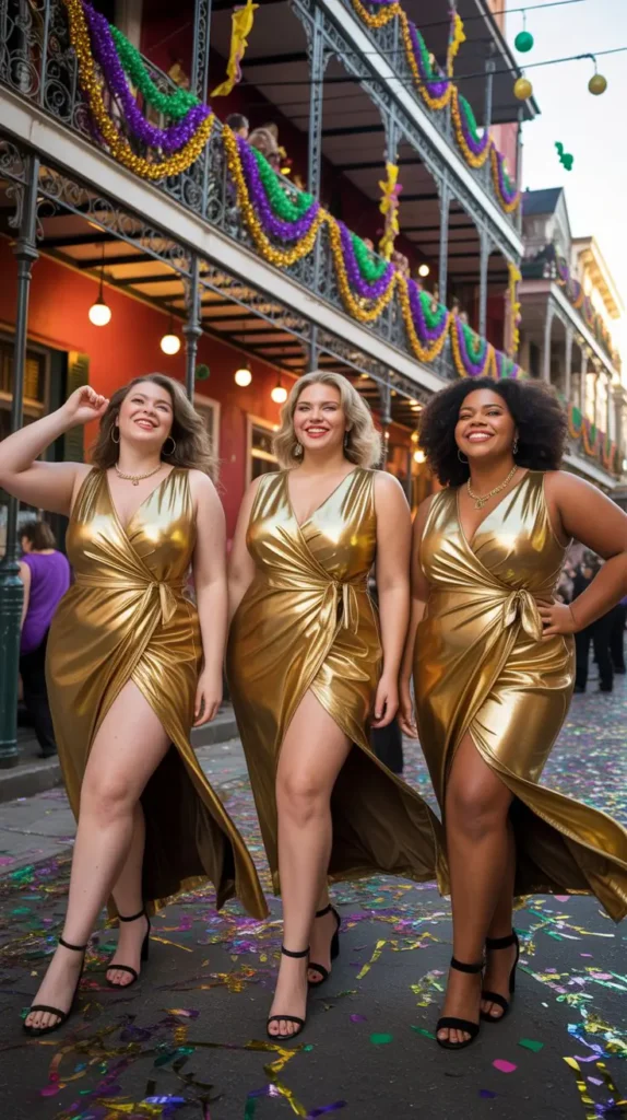 Gold Metallic Wrap Dress