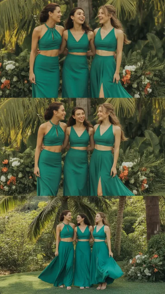 Two-Piece Crop Top and Skirt Set