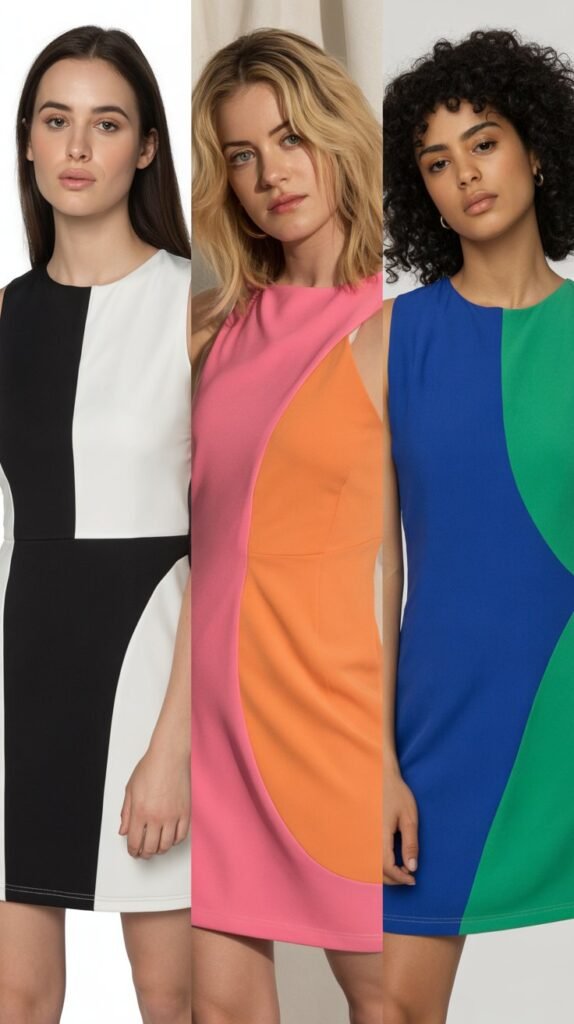 Color-Blocked Mini Dress