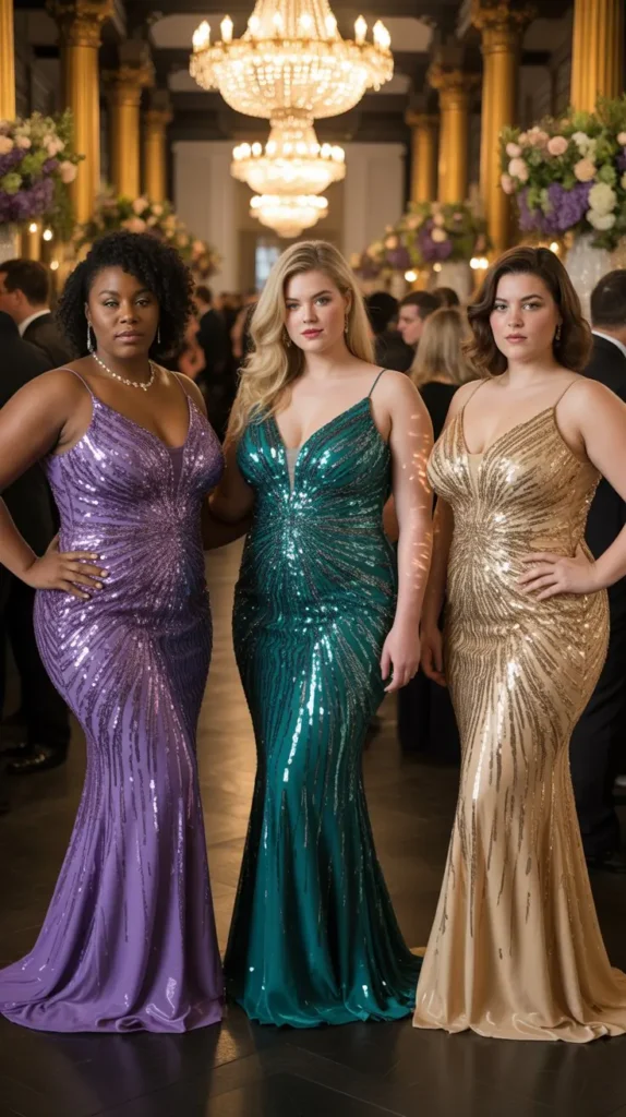 Mermaid-Cut Sequin Gown