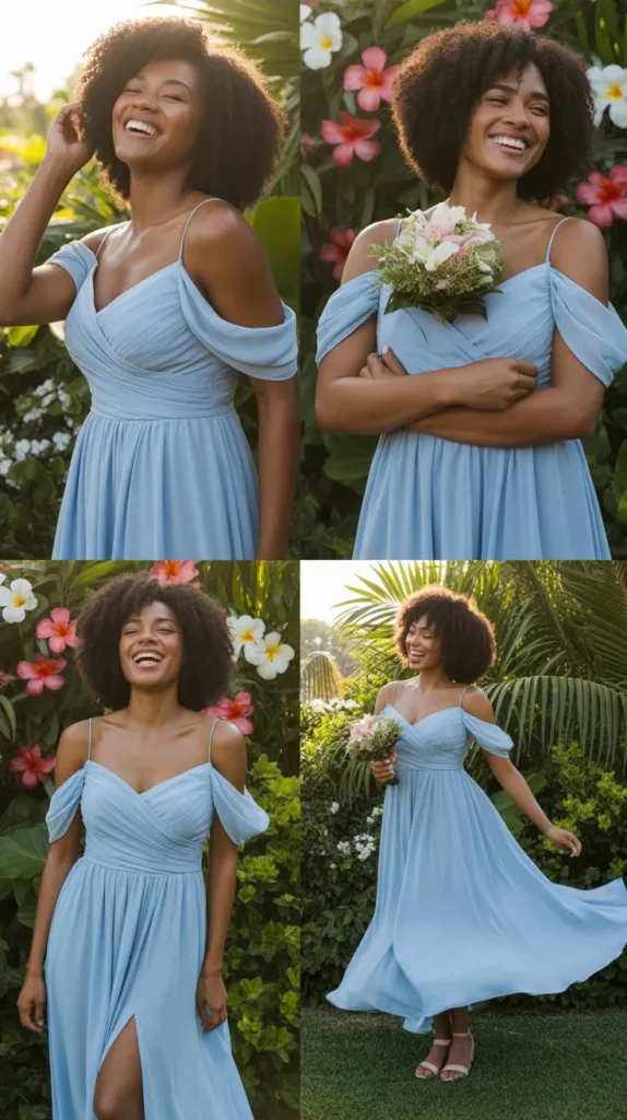 Off-the-Shoulder Light Blue Styles