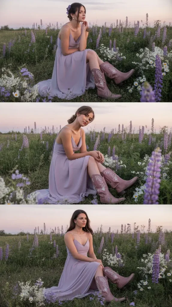 Lavender Chiffon Bridesmaid Dresses with Spaghetti Straps