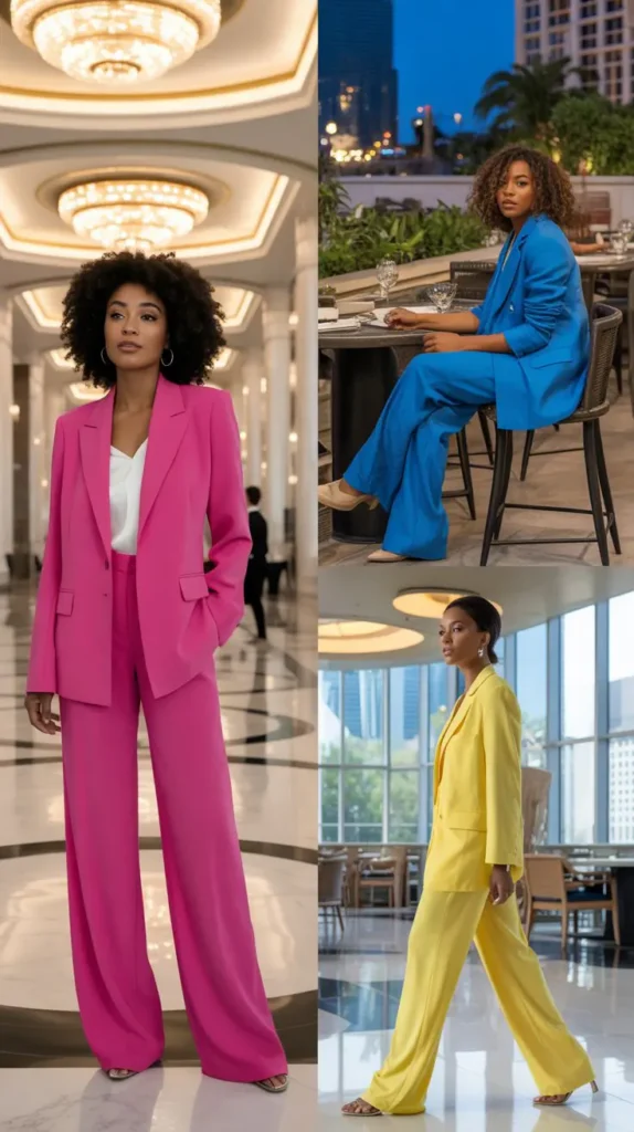 Bright Colored Pantsuit In Breathable Fabric