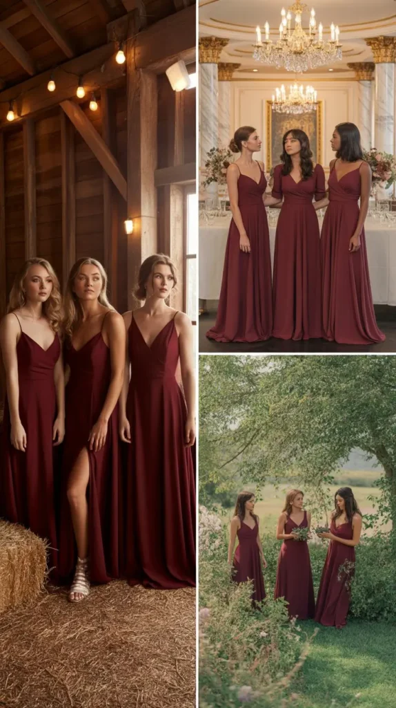 Why Wine Color Is the Ultimate Bridesmaid Dress Choice