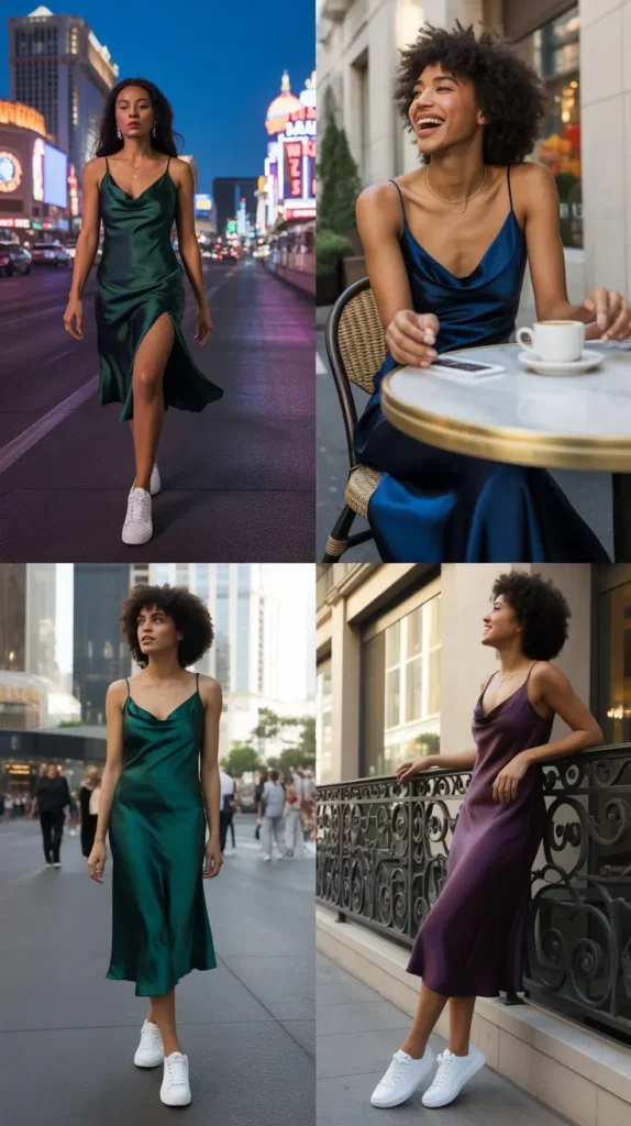  Casual Slip Dress With Sneakers