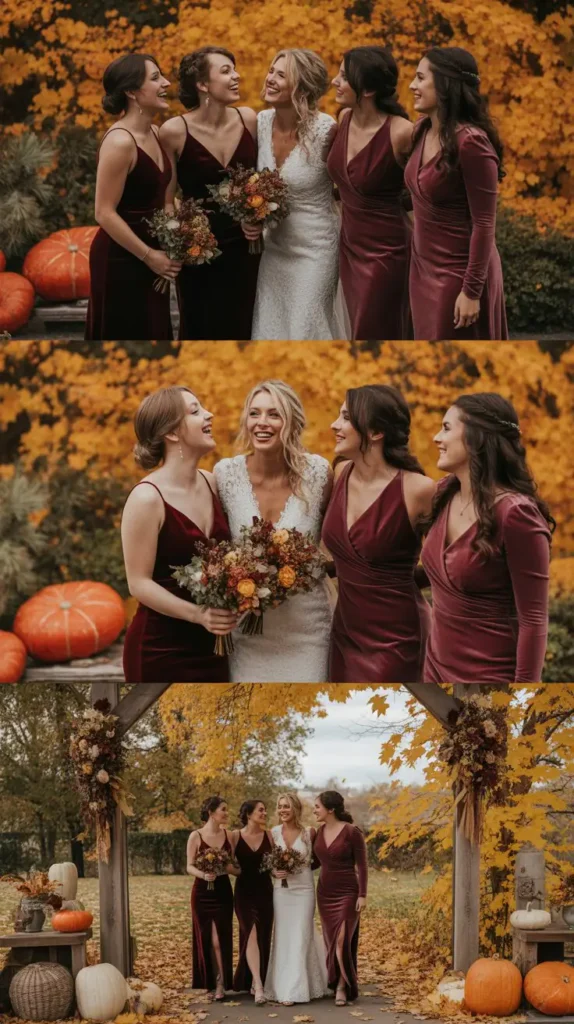 Wine Bridesmaid Dresses for Fall Weddings