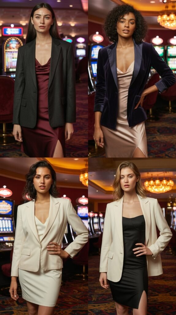 Tailored Blazer With Fitted Dress