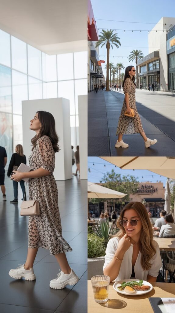 Midi Dress with Sneakers