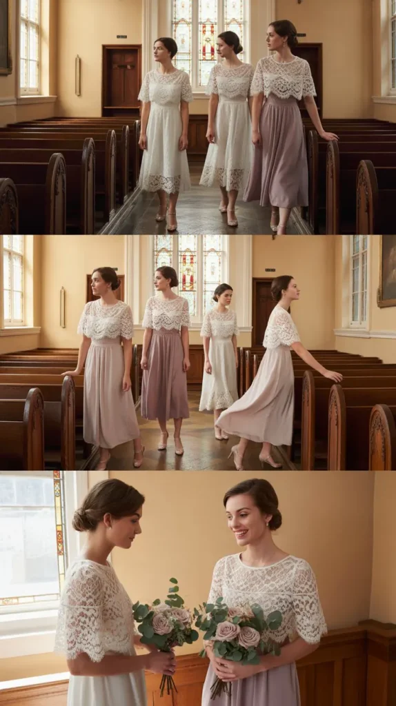 Lace Overlay Midi Dress