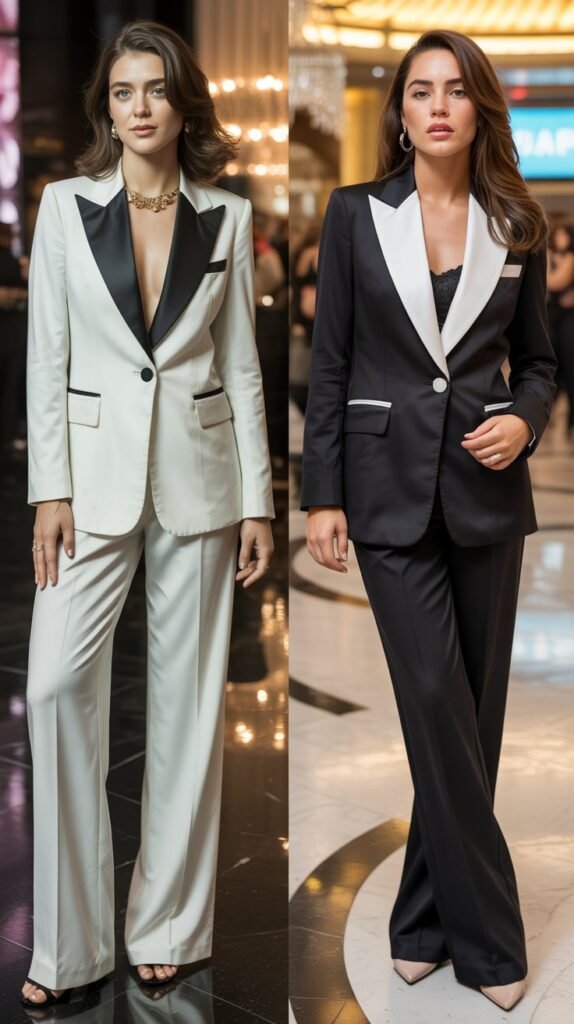 Tuxedo-Inspired Pantsuit