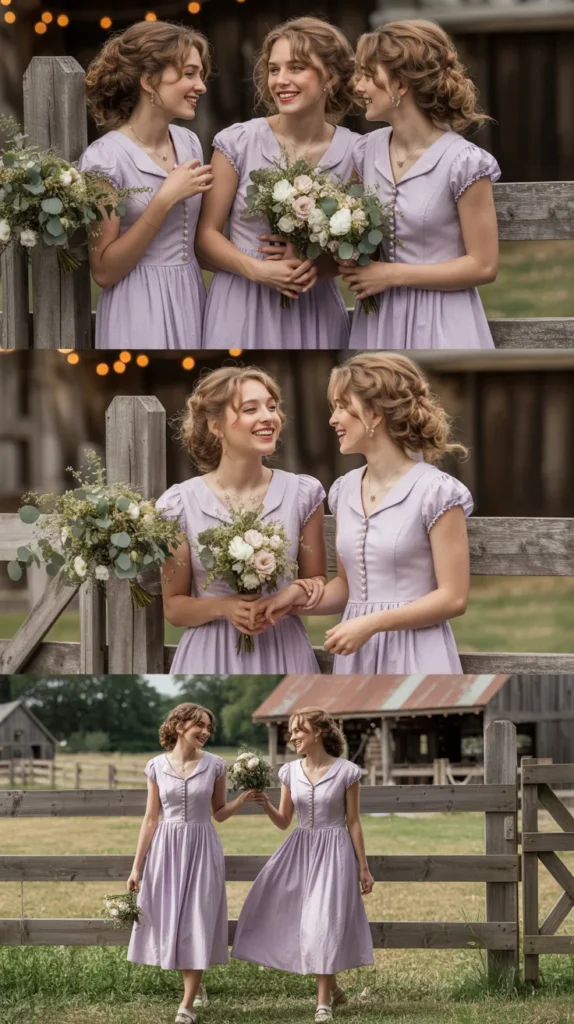 Lavender Tea-Length Vintage Dress