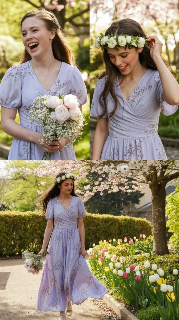Lavender Floral Printed Dress