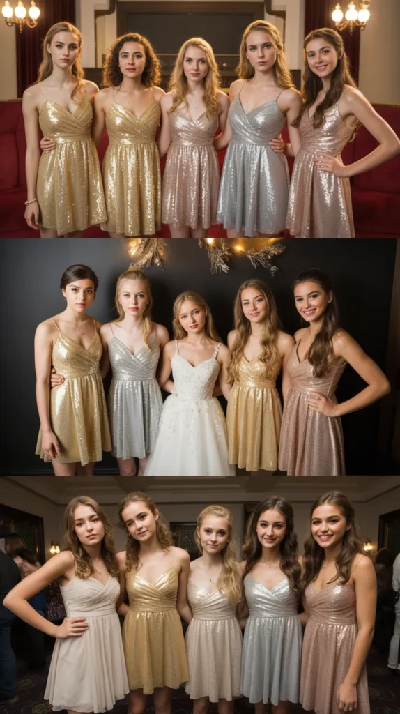 Sequin and Glitter Junior Bridesmaid Dresses