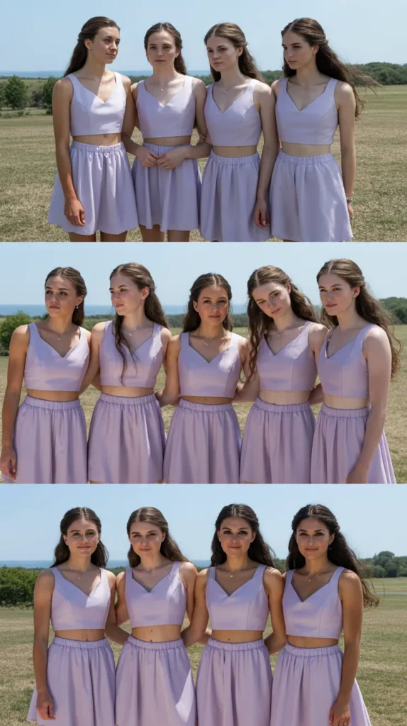 Lilac Two-Piece Bridesmaid Set