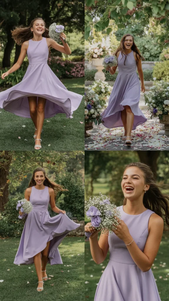 Lavender High-Low Hem Dress