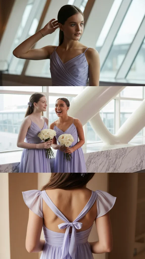 Lavender Dress with Bow Detail