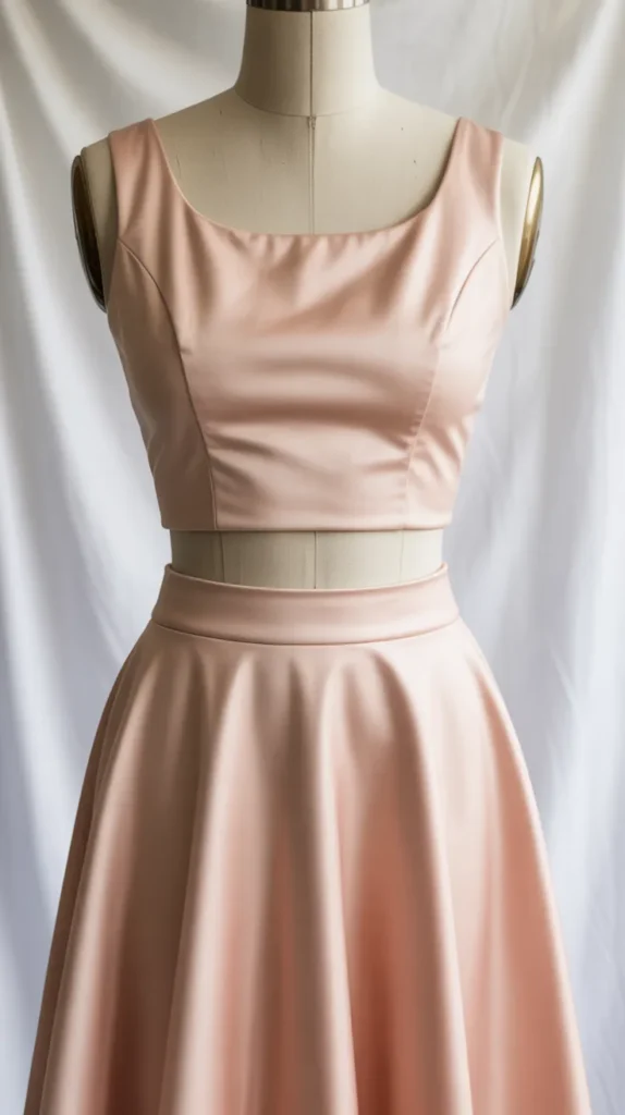 Two-Piece Crop Top and Skirt Sets