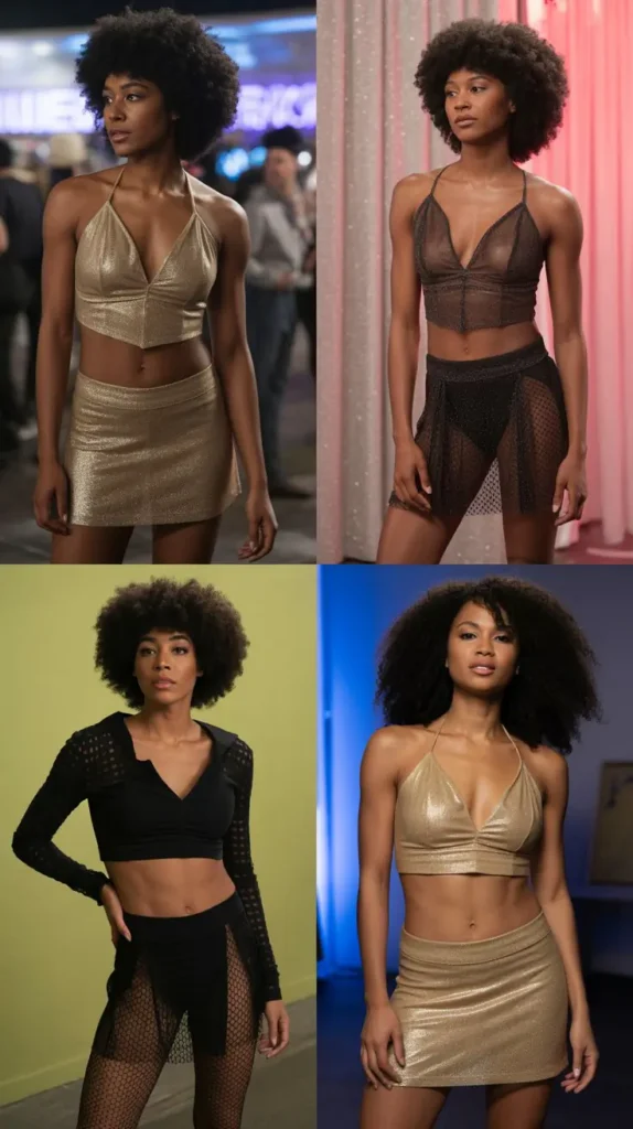 Glitter & Mesh Two-Piece