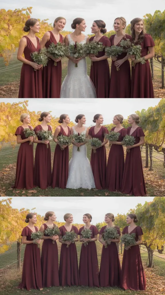 A-Line Wine Bridesmaid Dresses