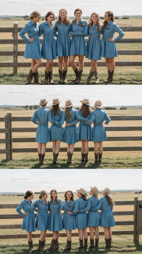 Chambray Blue Shirt Dresses