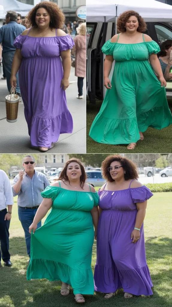 Ruffled Off-Shoulder Maxi Dress