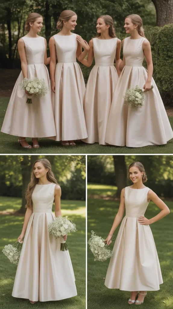 Classic A-Line Champagne Dress