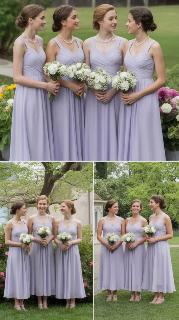 Pastel Purple Dresses for an Understated and Elegant Spring Wedding