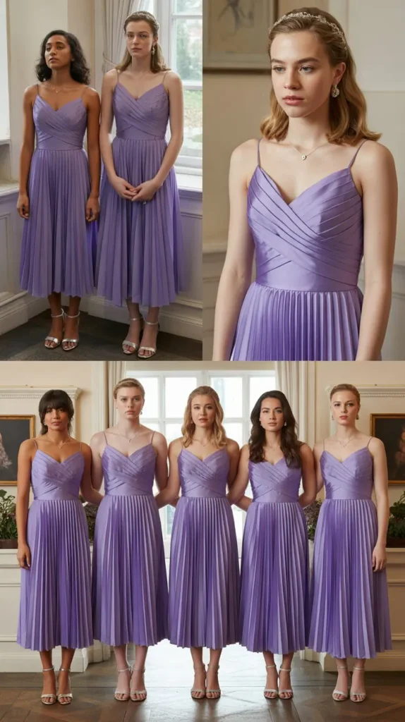 Purple Pleated Dresses for a Sophisticated Modern Look