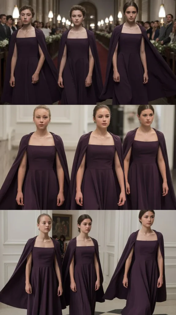 Purple Dresses With Cape Sleeves for a Dramatic and Regal Effect