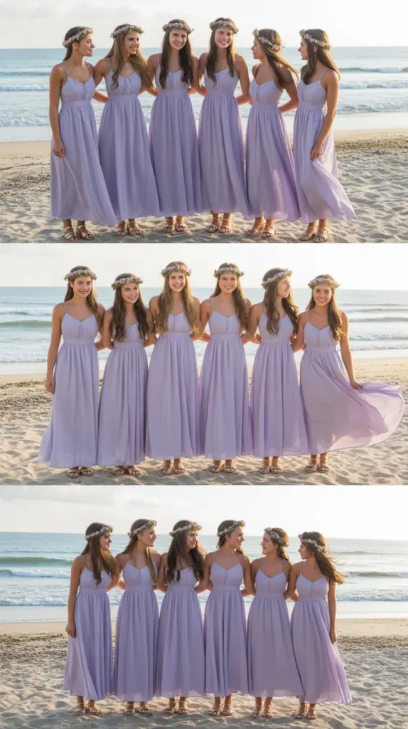 Flowy Lilac Maxi Dresses Perfect for Beach Weddings