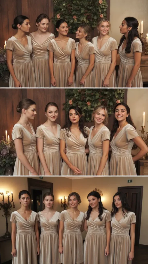 Velvet Champagne Bridesmaid Dress