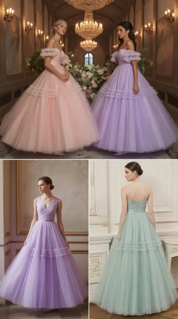 Tulle Ball Gown Style Bridesmaid Dress