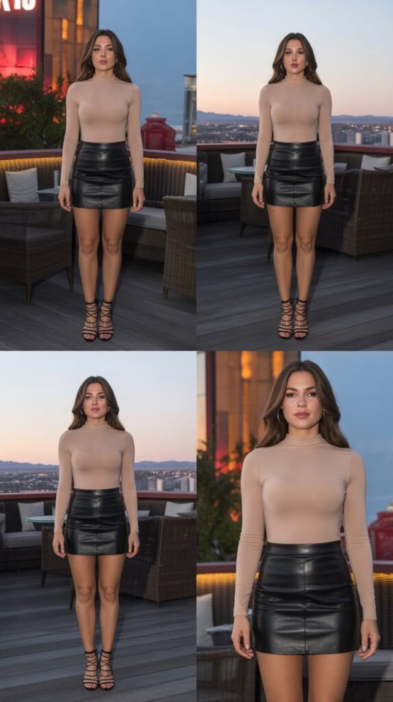 Leather Mini Skirt With Bodysuit