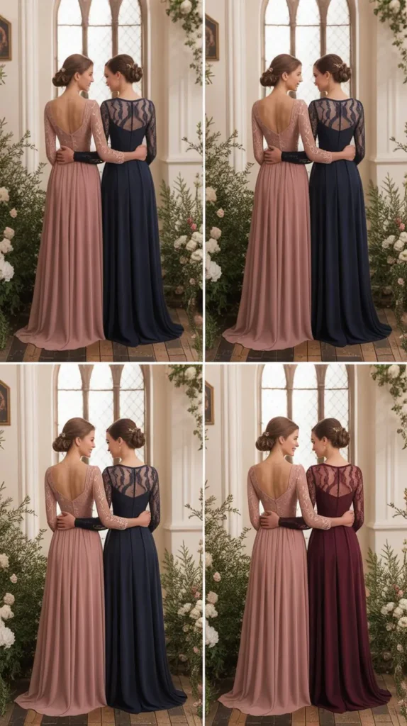Lace Long Sleeve Bridesmaid Dresses