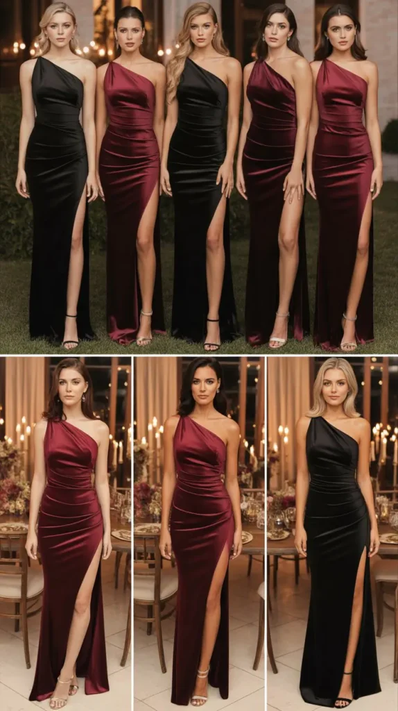 Asymmetric One-Sleeve Bridesmaid Dresses