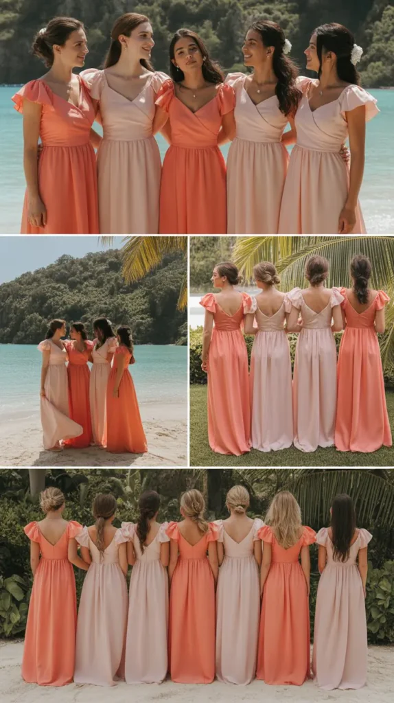 Ruffle Sleeve Bridesmaid Dresses