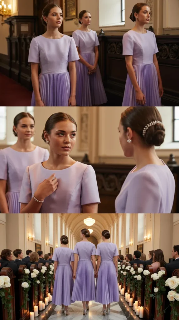 Lavender Pleated Skirt Dress