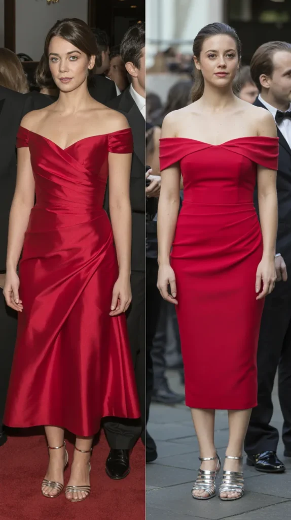 Red Off-Shoulder Gown