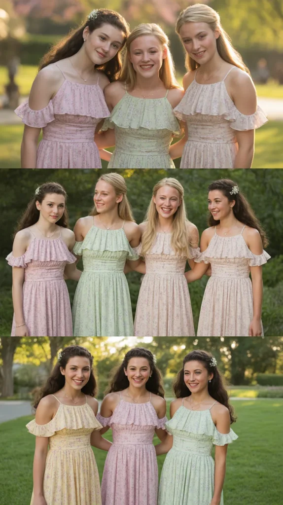 Floral Print Junior Bridesmaid Dresses