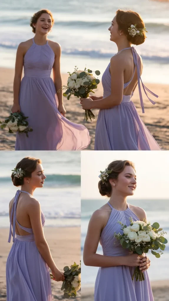 Lavender Halter Neck Dress