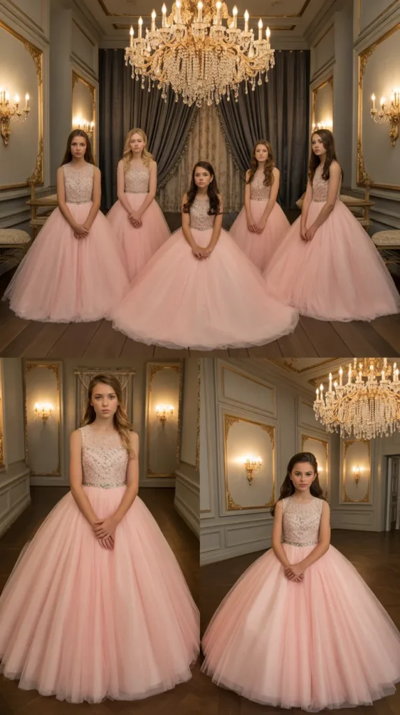 Blush Pink Ballgown Junior Bridesmaid Dresses