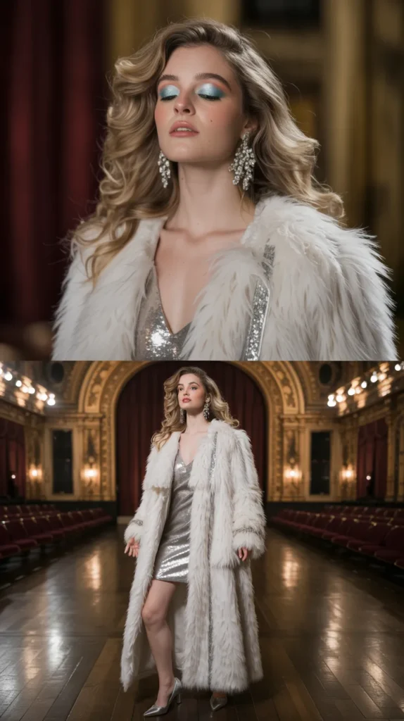 Ice Queen Silver and White Fur Ensemble