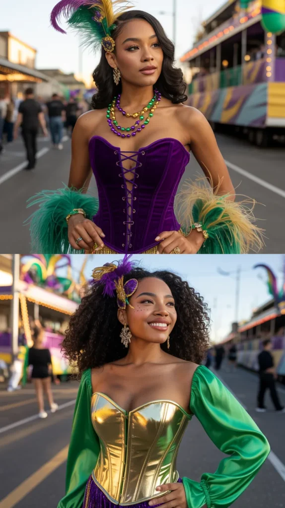 Mardi Gras Corset Tops Styled by Black Women