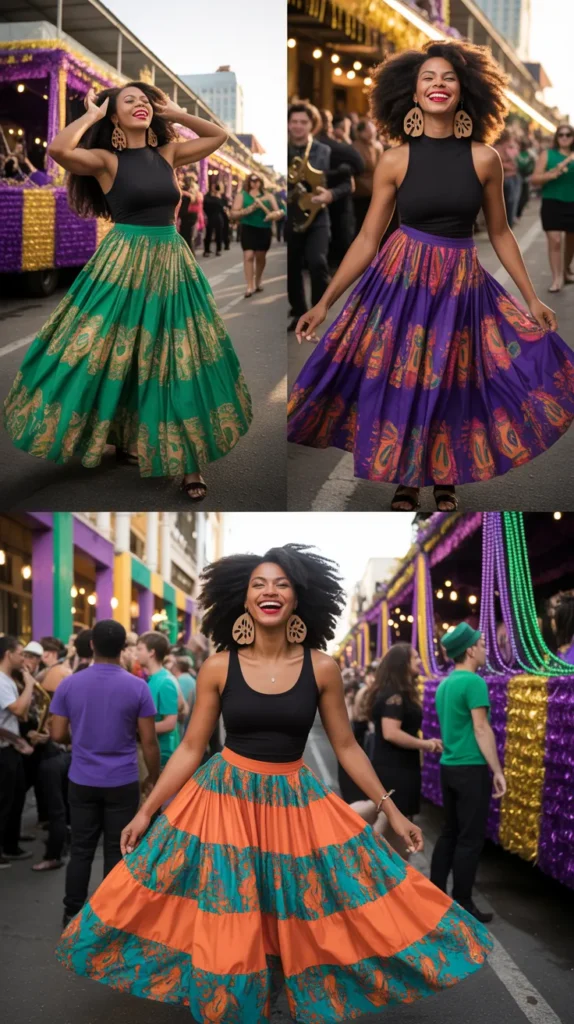 Patchwork or Quilted Skirt Cultural Celebration Look