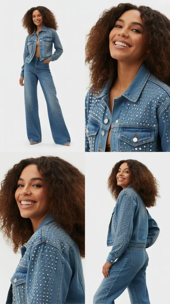 Bedazzled Denim Set
