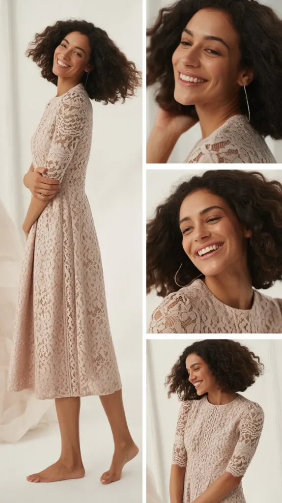 Elegant Lace Midi Dress