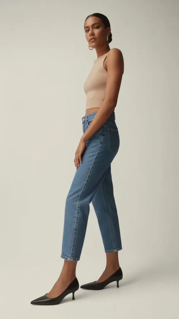The Cropped Jean and Kitten Heel Chic Formula